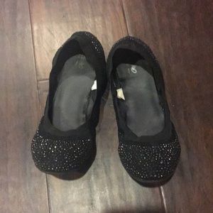 Sparkly black flats